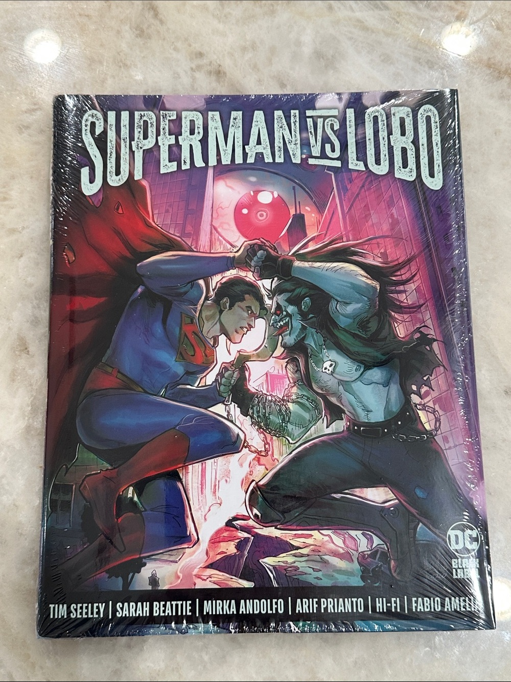 DC Comics Superman vs Lobo Hardcover Book - Red, Blue, Purple, Black